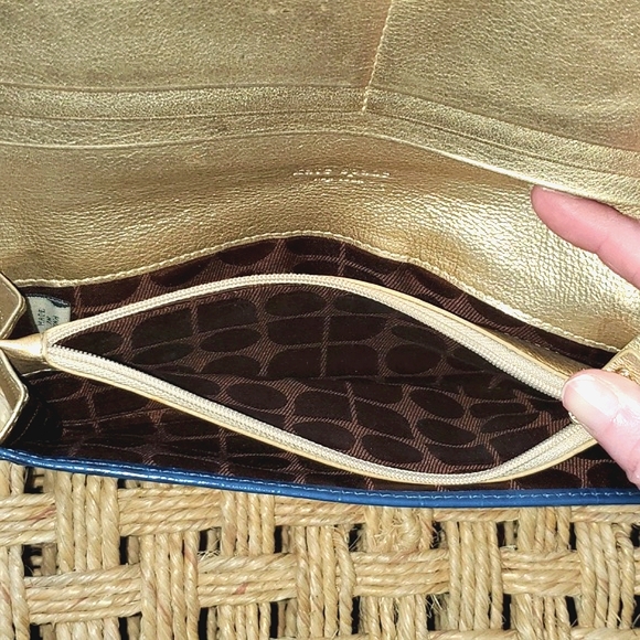 Kate Spade Navy Embossed Wallet Vintage Guc - Picture 10 of 16